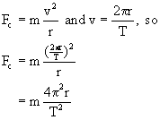 a image showing centripetal force formulas